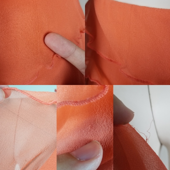 Alice + Olivia Coral Silk Chiffon Ruffle Tiered Halter Mini Party Dress Size M - Picture 10 of 11